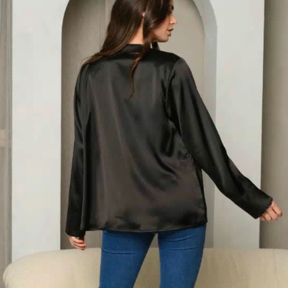 #48 LONG SLEEVE ANIMAL PRINT OPEN FRONT SILK CARDIGAN - Picture 4 of 4